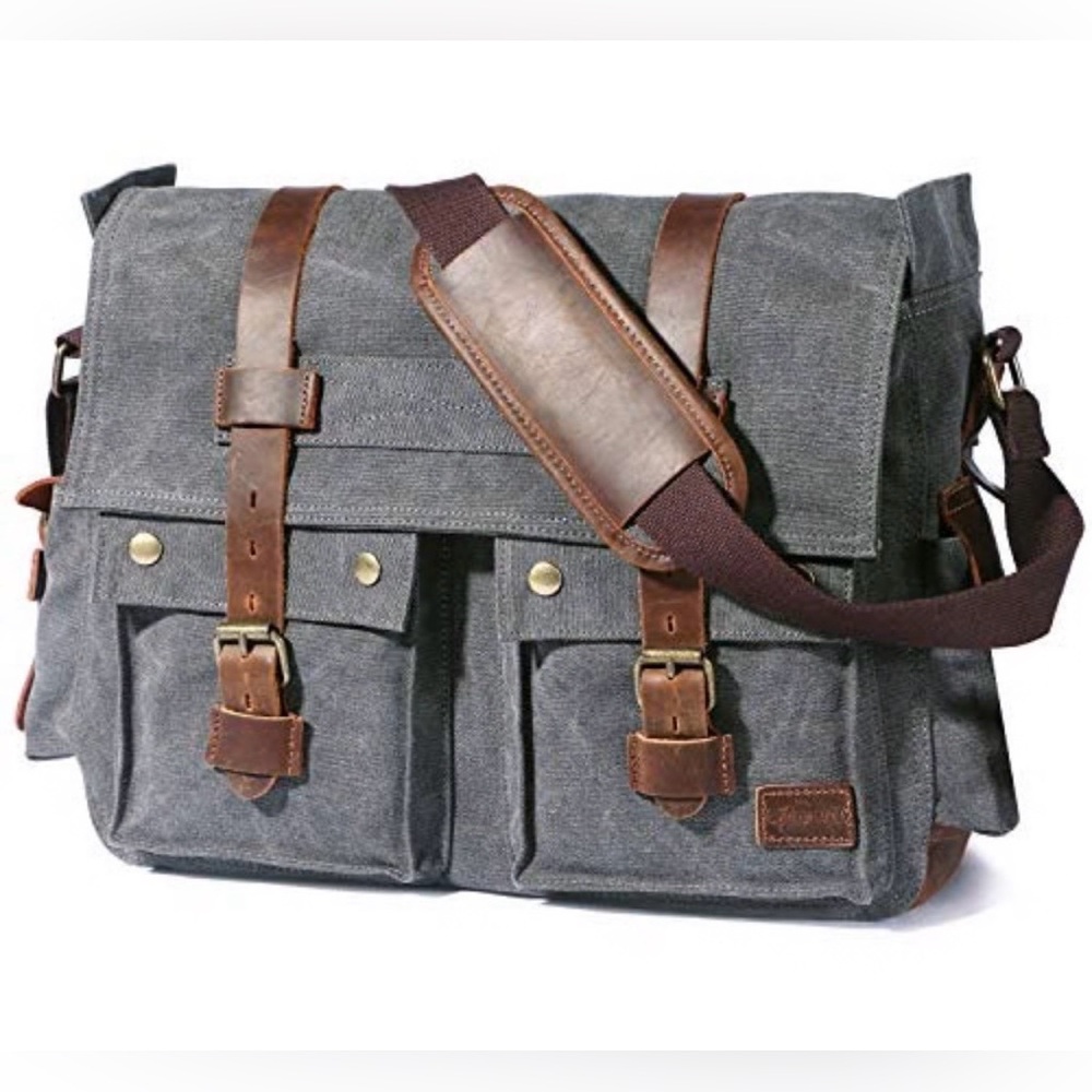 Lifewit Canvas Leather Messenger Laptop Bag